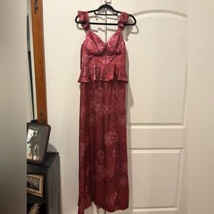 Revelry - side 8 WORN ONCE NEVER BEEN ALTERED Elegant Red Floral Gown